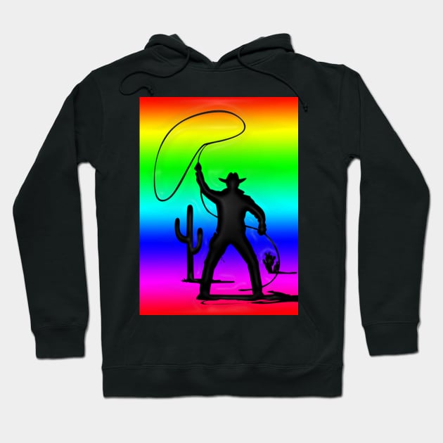 Western Era - Cowboy and Lasso 2 Hoodie by The Black Panther